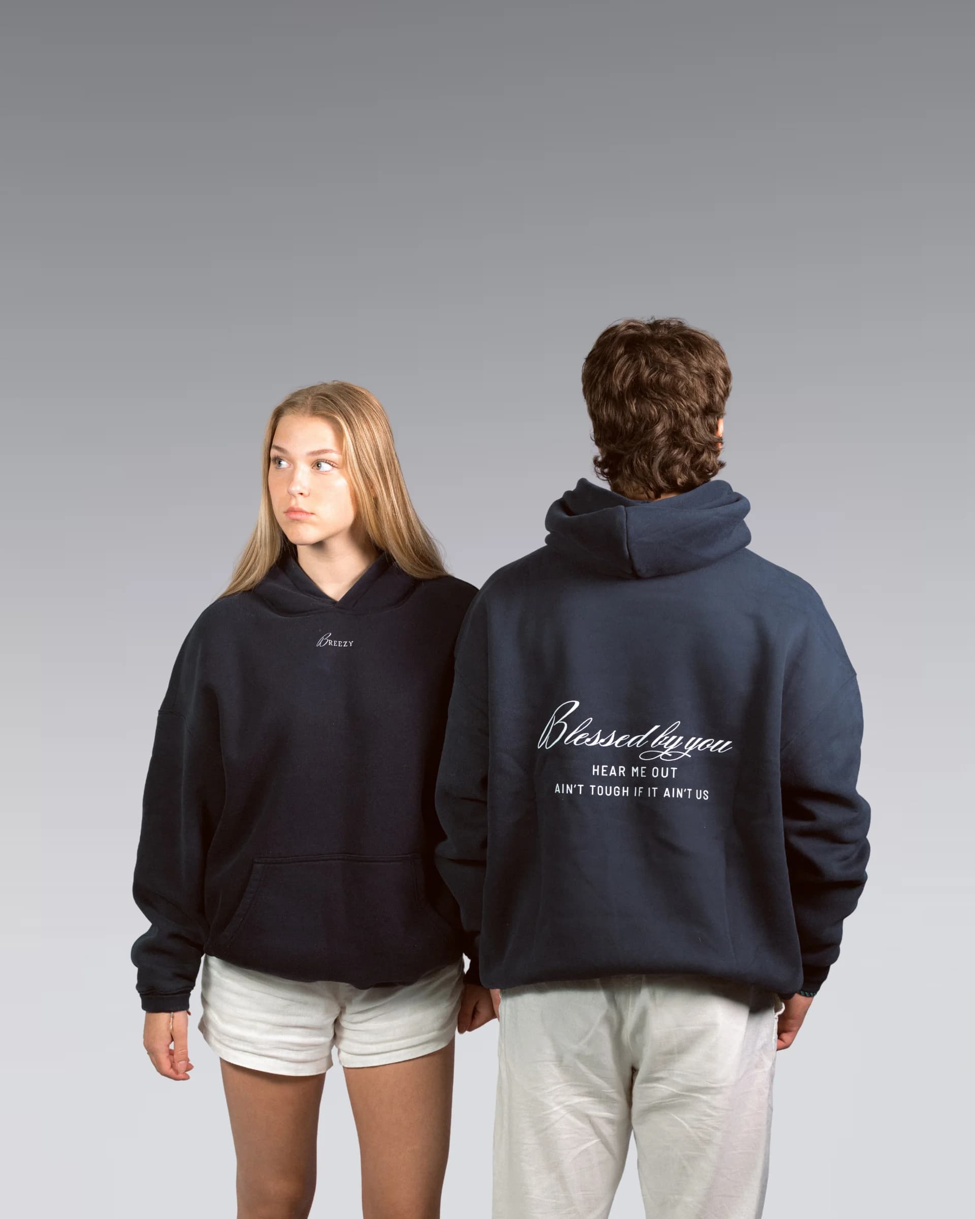 Hoodie Blessed By You — Dark Navy lifestyle