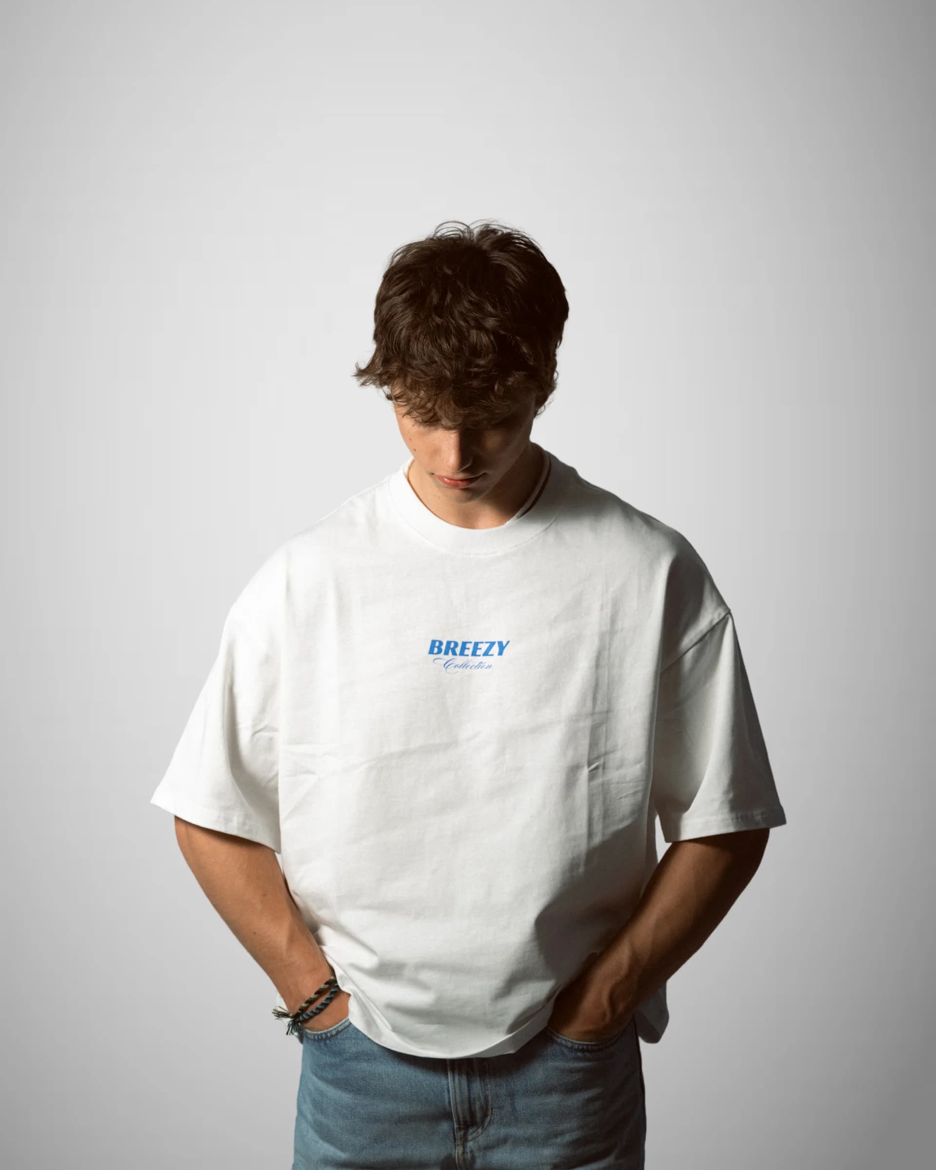 Ion Blue Boxy Tee — lifestyle