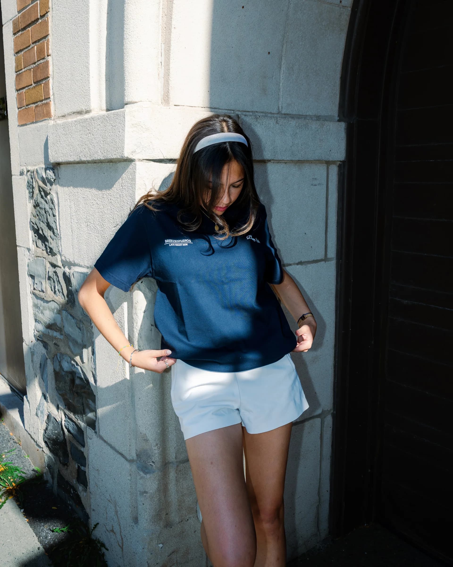 Breezy Szn Tee — Navy editorial